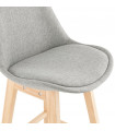 Tabouret de bar design gris en tissu et bois Leila Mini
