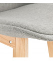 Tabouret de bar design gris en tissu et bois Leila Mini
