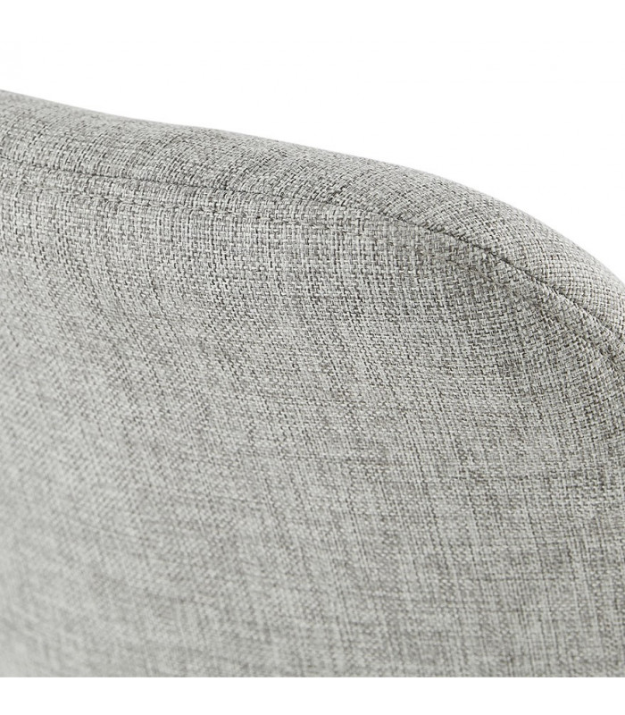 Tabouret de bar design gris en tissu et bois Leila Mini