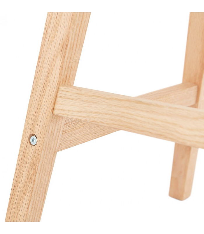 Tabouret de bar design gris en tissu et bois Leila Mini