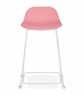Tabouret de bar design rose en plastique et métal Monaco Mini