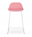 Tabouret de bar design rose en plastique et métal Monaco Mini