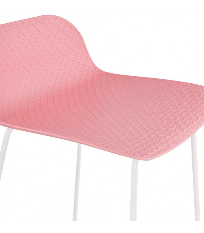 Tabouret de bar design rose en plastique et métal Monaco Mini