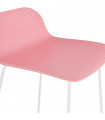 Tabouret de bar design rose en plastique et métal Monaco Mini