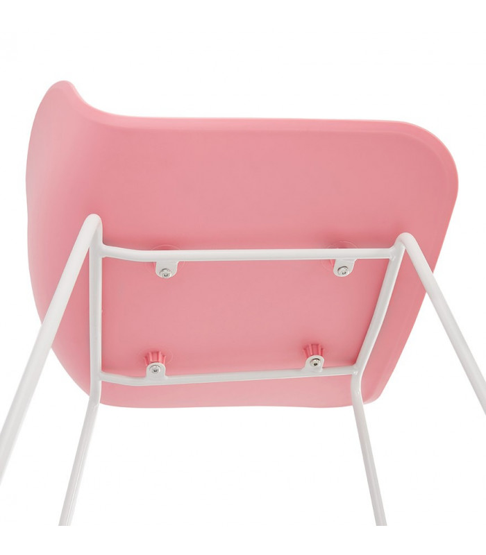 Tabouret de bar design rose en plastique et métal Monaco Mini