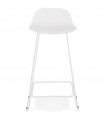Tabouret de bar design blanc en plastique et métal Monaco