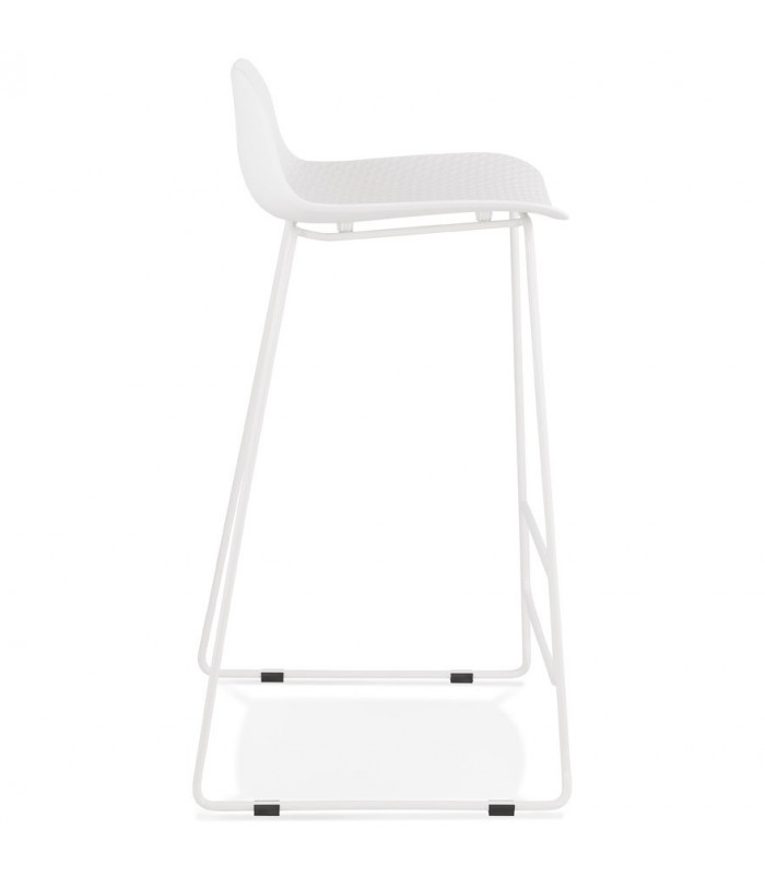 Tabouret de bar design blanc en plastique et métal Monaco