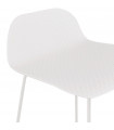 Tabouret de bar design blanc en plastique et métal Monaco