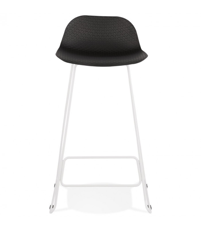Tabouret de bar design noir en plastique et métal Monaco