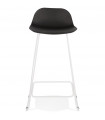 Tabouret de bar design noir en plastique et métal Monaco