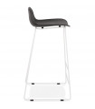 Tabouret de bar design noir en plastique et métal Monaco