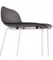 Tabouret de bar design noir en plastique et métal Monaco