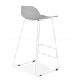 Tabouret de bar design gris en plastique et métal Monaco
