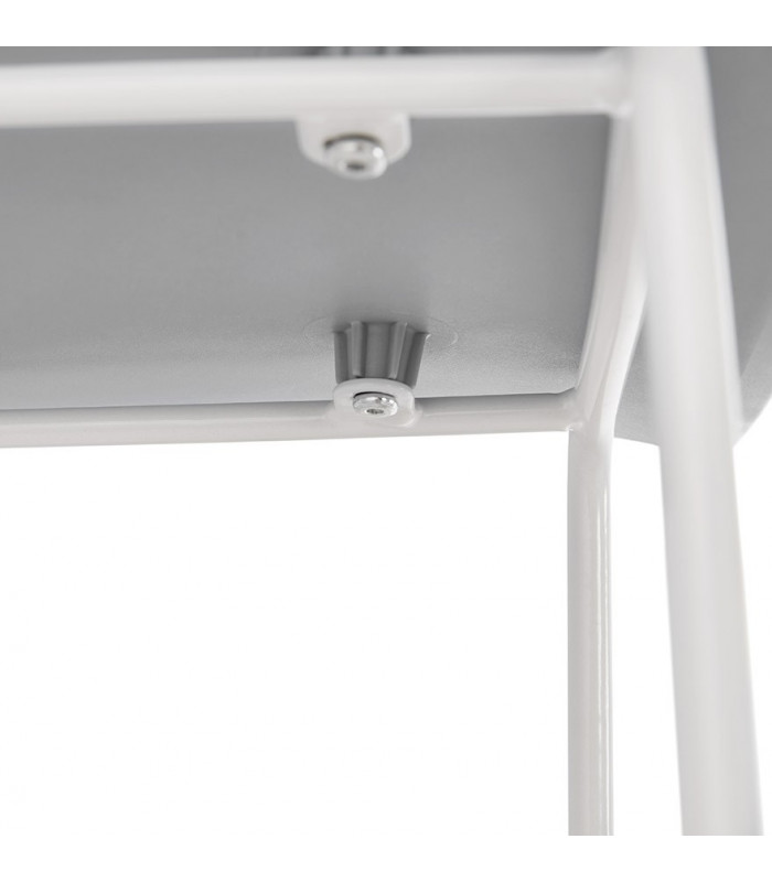 Tabouret de bar design gris en plastique et métal Monaco