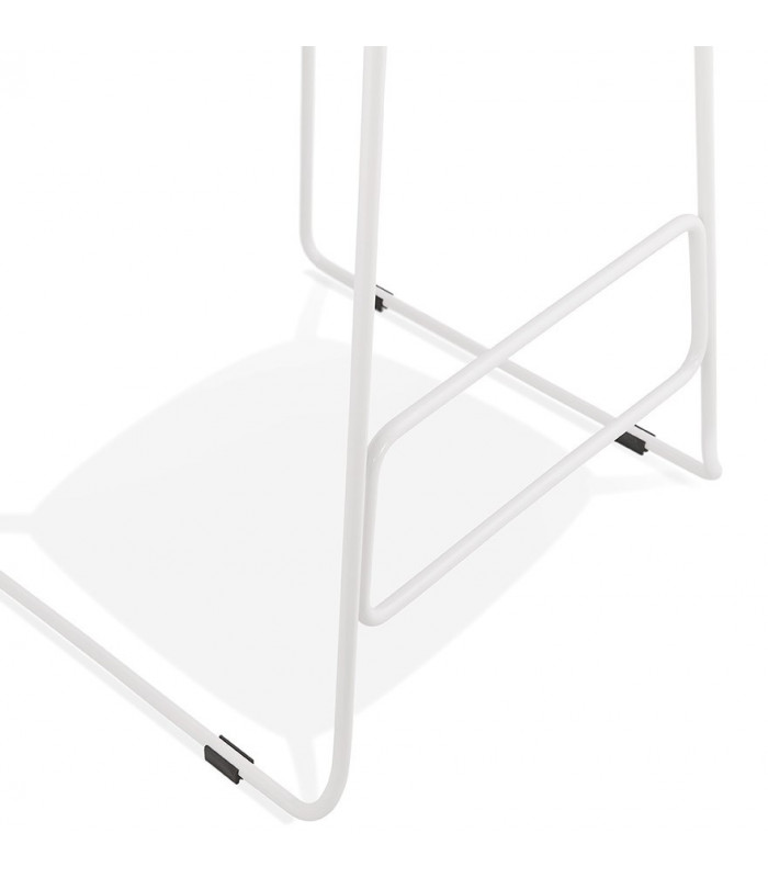 Tabouret de bar design gris en plastique et métal Monaco