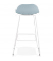 Tabouret de bar design bleu en plastique et métal Monaco