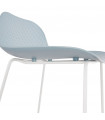 Tabouret de bar design bleu en plastique et métal Monaco