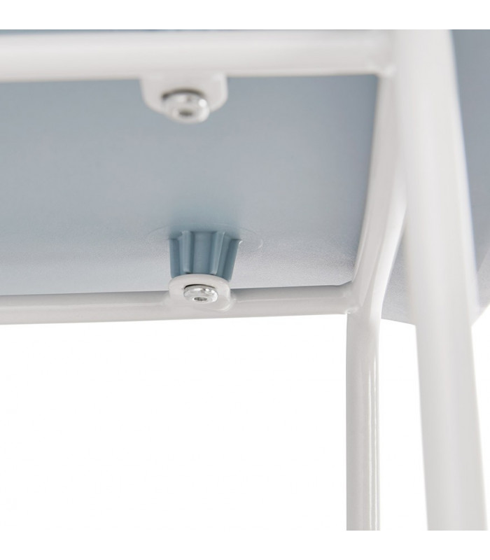 Tabouret de bar design bleu en plastique et métal Monaco