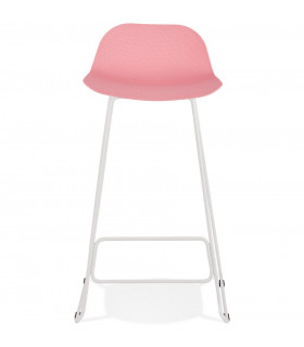 Tabouret de bar design rose en plastique et métal Monaco