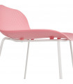 Tabouret de bar design rose en plastique et métal Monaco