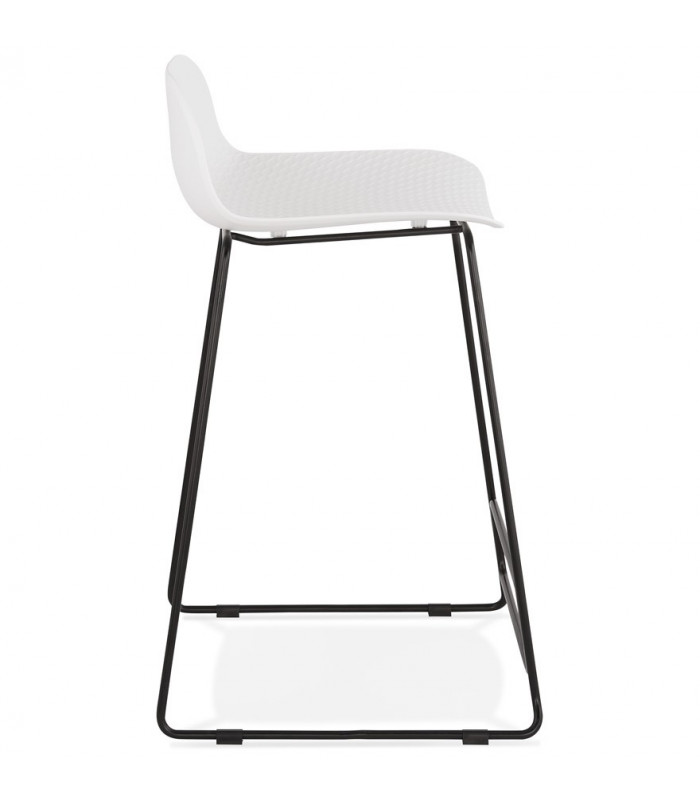 Tabouret de bar design blanc en plastique et métal Monaco Mini