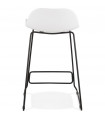 Tabouret de bar design blanc en plastique et métal Monaco Mini