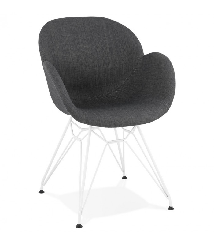 Fauteuil design gris foncé en tissu Gianna