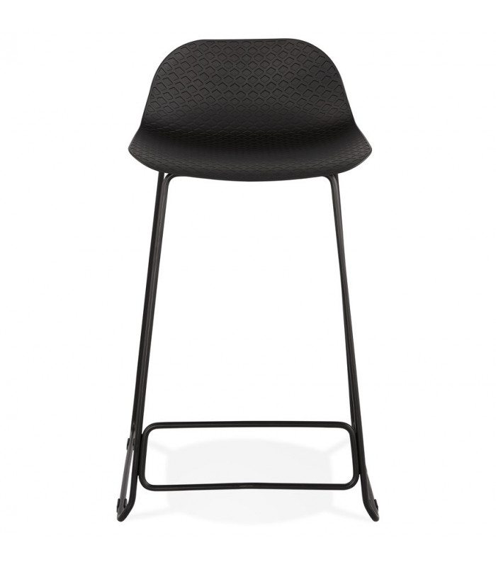 Tabouret de bar design noir en plastique et métal Monaco Mini