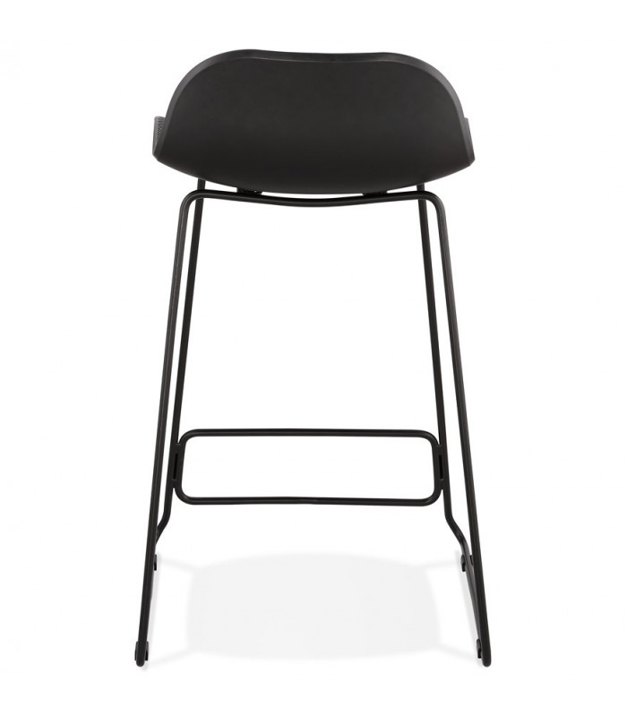 Tabouret de bar design noir en plastique et métal Monaco Mini