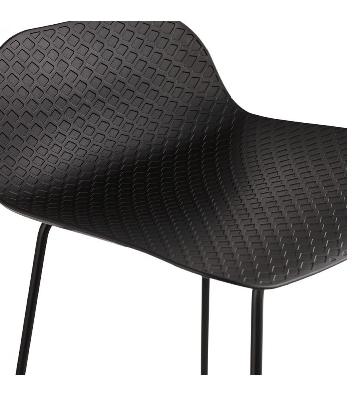 Tabouret de bar design noir en plastique et métal Monaco Mini