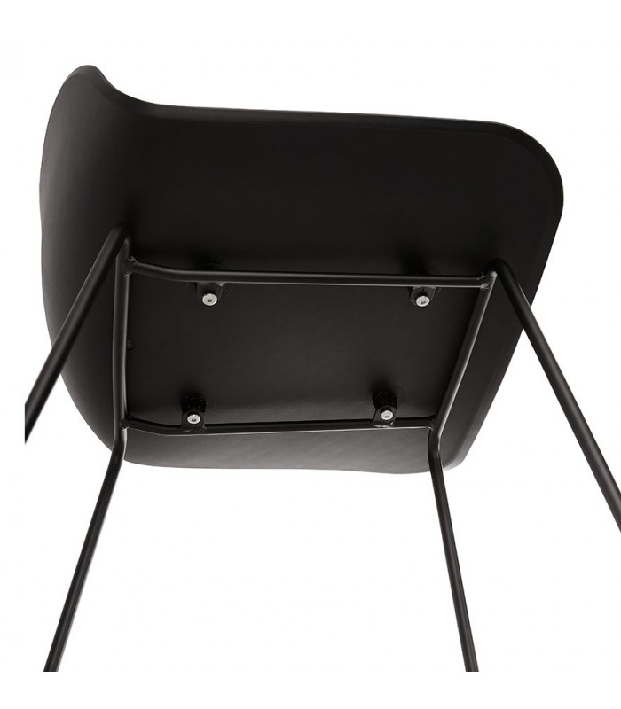 Tabouret de bar design noir en plastique et métal Monaco Mini