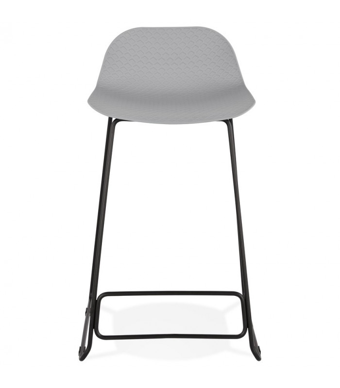 Tabouret de bar design gris en plastique et métal Monaco Mini