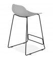 Tabouret de bar design gris en plastique et métal Monaco Mini