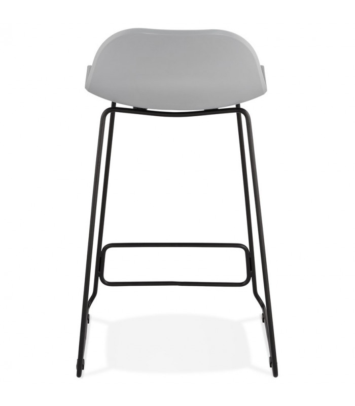 Tabouret de bar design gris en plastique et métal Monaco Mini