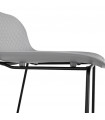 Tabouret de bar design gris en plastique et métal Monaco Mini