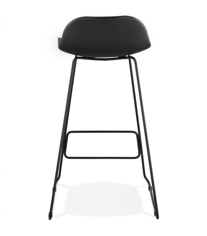 Tabouret de bar design noir en plastique et métal Monaco
