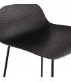 Tabouret de bar design noir en plastique et métal Monaco