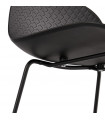 Tabouret de bar design noir en plastique et métal Monaco