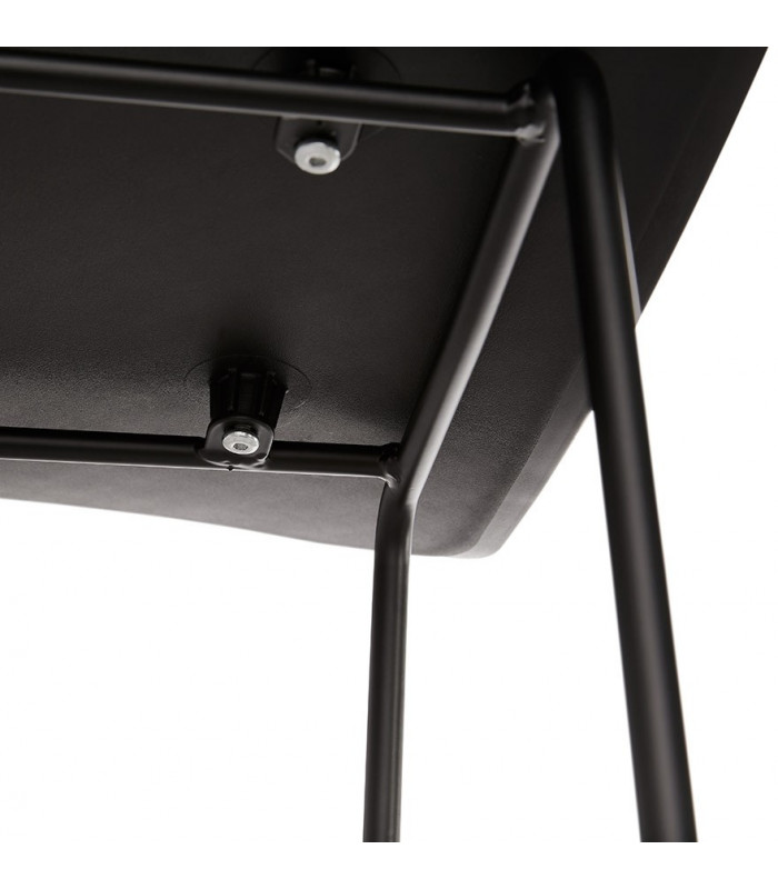 Tabouret de bar design noir en plastique et métal Monaco