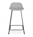 Tabouret de bar design gris en plastique et métal Monaco