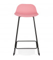 Tabouret de bar design rose en plastique et métal Monaco