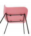 Tabouret de bar design rose en plastique et métal Monaco