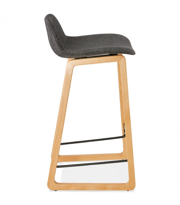 Tabouret de bar design gris foncé en tissu et bois Parkman Mini