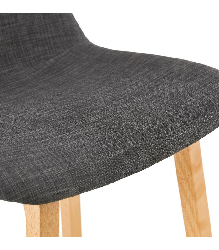 Tabouret de bar design gris foncé en tissu et bois Parkman Mini