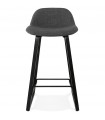 Tabouret de bar design gris foncé en tissu et bois Parkman Mini