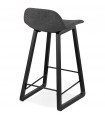 Tabouret de bar design gris foncé en tissu et bois Parkman Mini