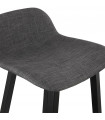 Tabouret de bar design gris foncé en tissu et bois Parkman Mini