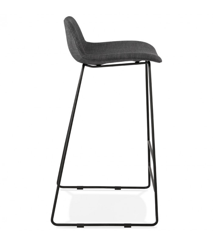 Tabouret de bar design gris foncé en tissu et métal Pineapple
