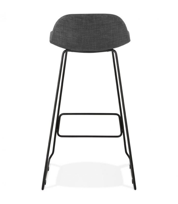 Tabouret de bar design gris foncé en tissu et métal Pineapple