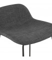 Tabouret de bar design gris foncé en tissu et métal Pineapple Mini